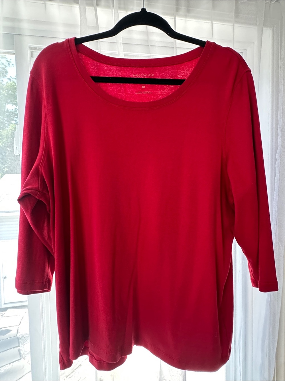 Preswick & Moore Scoop Neck Red Top (2X)